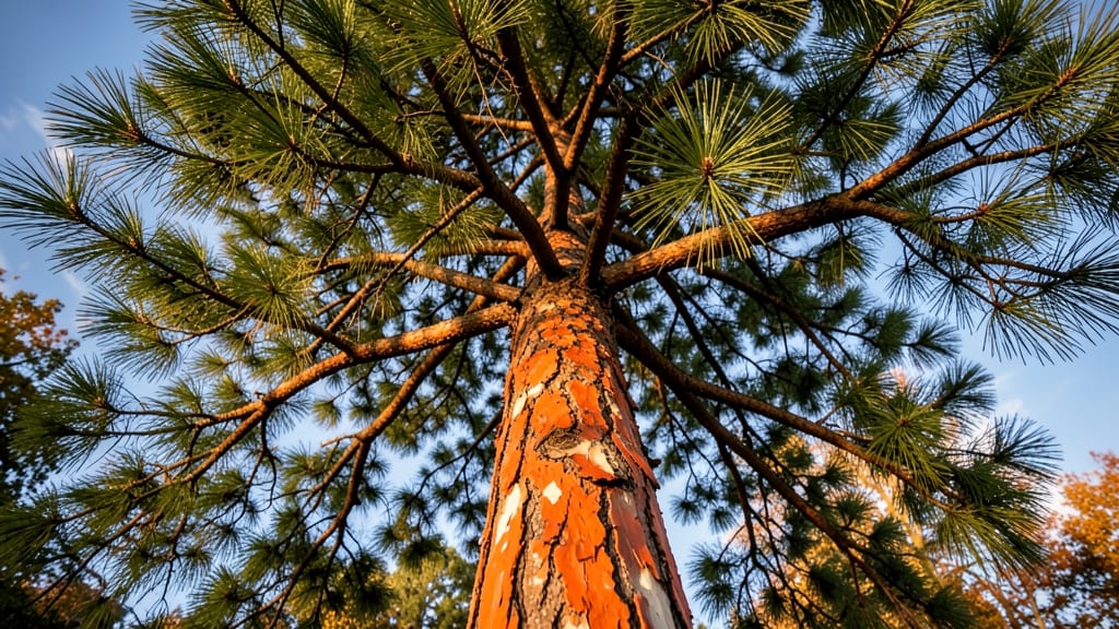 Red Pine Long Needles and Orange Bark