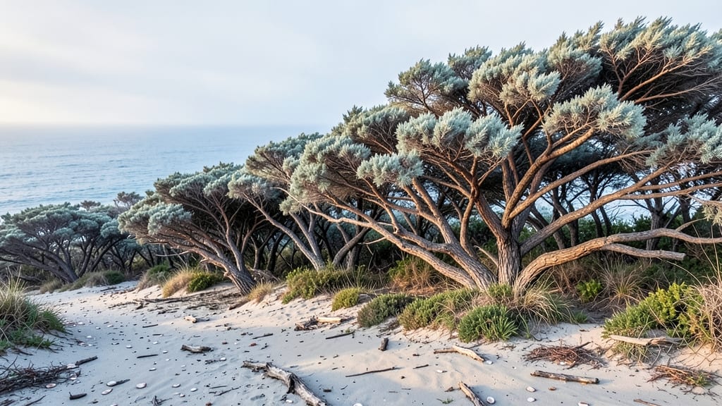 Cedar Windbreak Berm for Coastal Areas