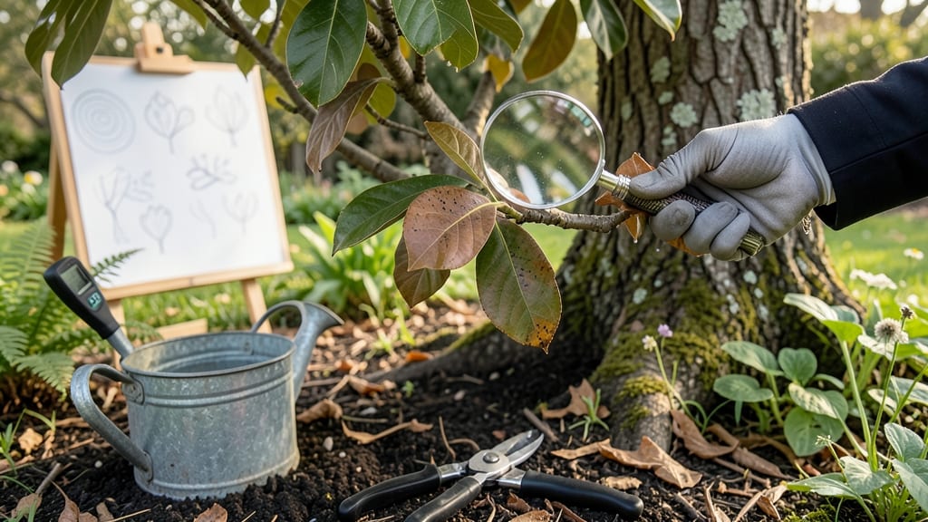 Magnolia Tree Leaves Turning Brown and Falling Off: Fungal Blight Cure With Copper Spray