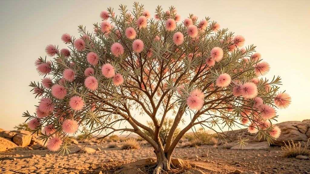 Pink Fairy Duster Tree's Unique Seed Pods