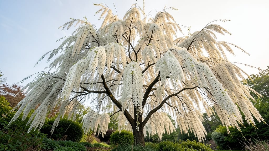 White Fringe Tree Spring Blooms