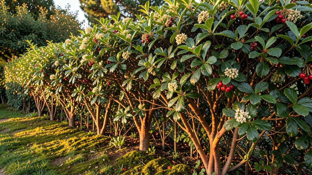 Low-Maintenance Strawberry Tree Hedge