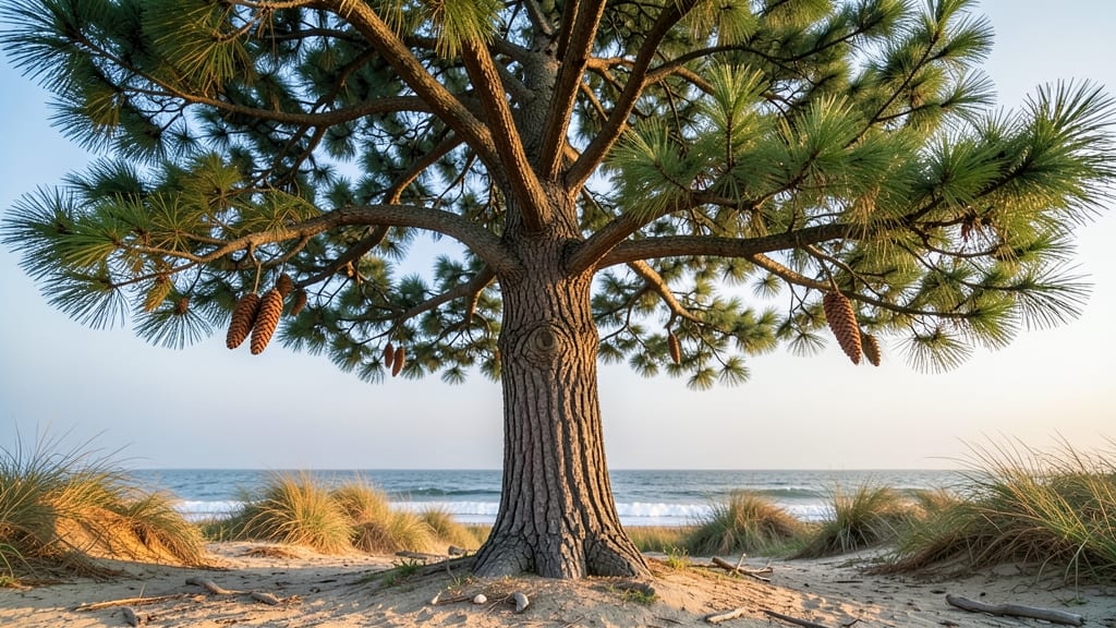 Loblolly Pine Curved Needles and Symmetrical Cones