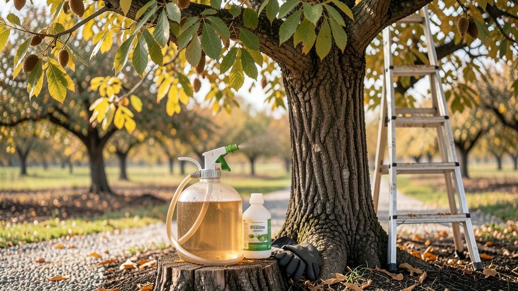 Pecan Tree Sprayer: Targeted Fungal Blight Defense for Healthy Canopy
