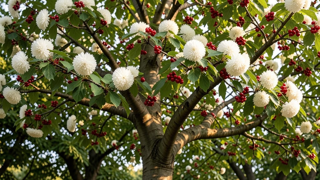 White Flowering Dogwood with Pom-Pom-Like Bracts