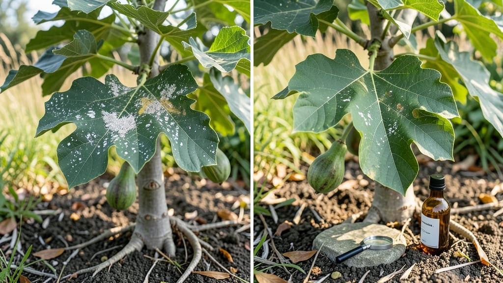White Spots On Fig Tree Leaves: Powdery Mildew Cure With Baking Soda Spray