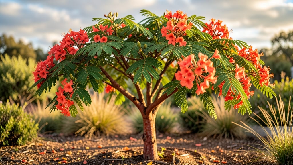 Fern-Like Tree With Red Flowers Growing Guide: Sun-Loving Stunner That Blooms All Season