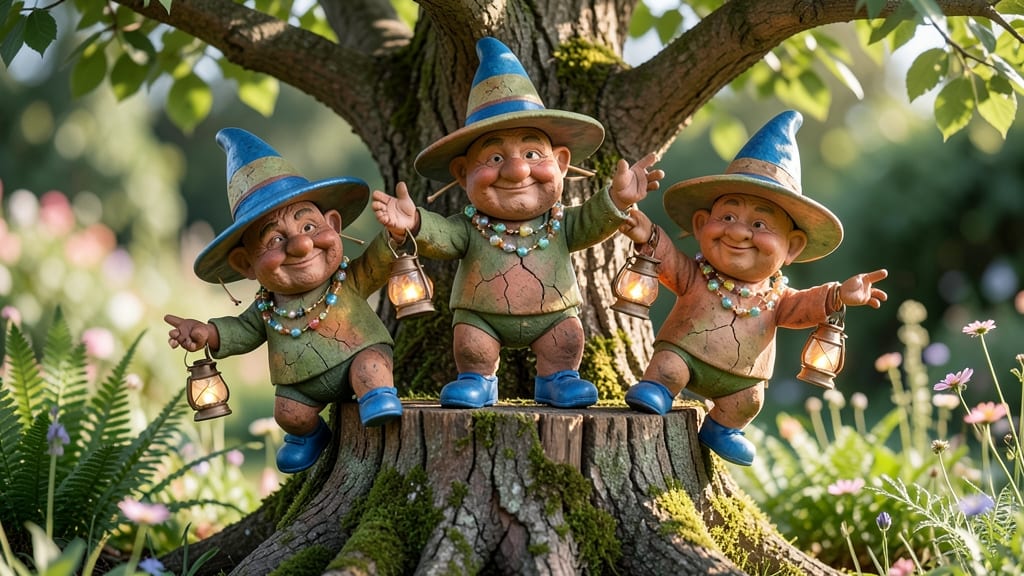 Gnome Tree Guardians With Moving Parts