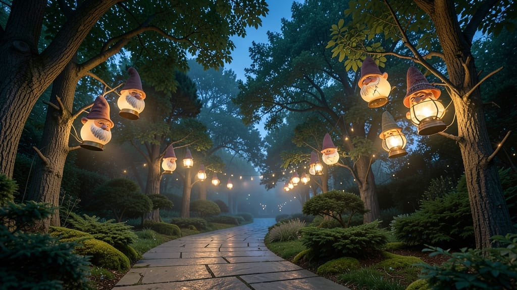 Glowing Gnome Lantern Trees For Nighttime Magic