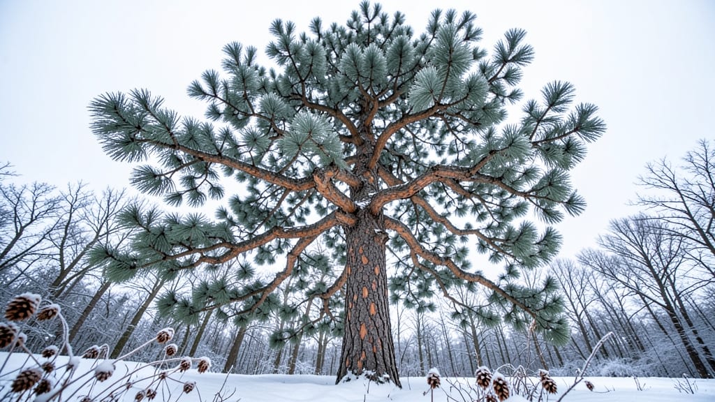Scots Pine Short Needles and Twisted Branches