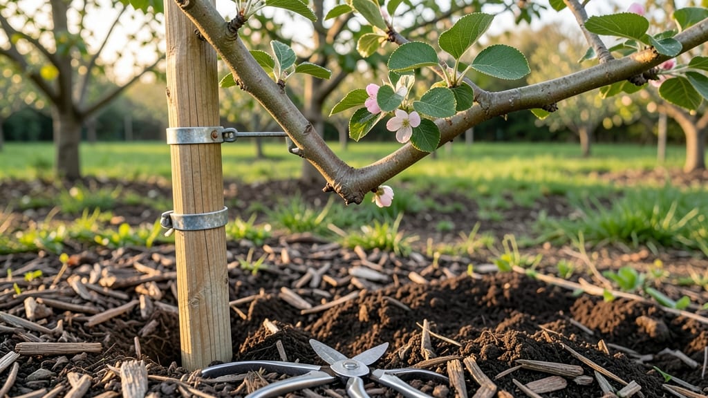 Apple Tree Branch Support: Sturdy Stakes and Spreaders for Strong Growth