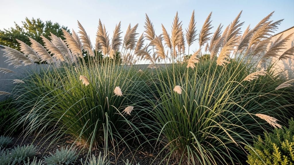 Privacy Fence Alternative with Ornamental Grasses