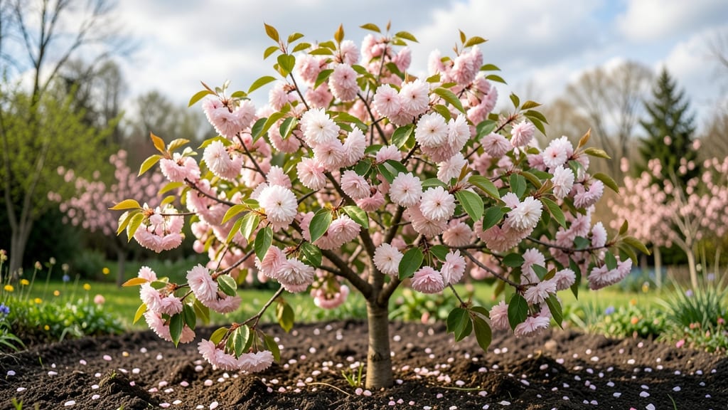 Rainier Cherry Tree Blossoms: Fragrant Spring Canopy in Full Bloom