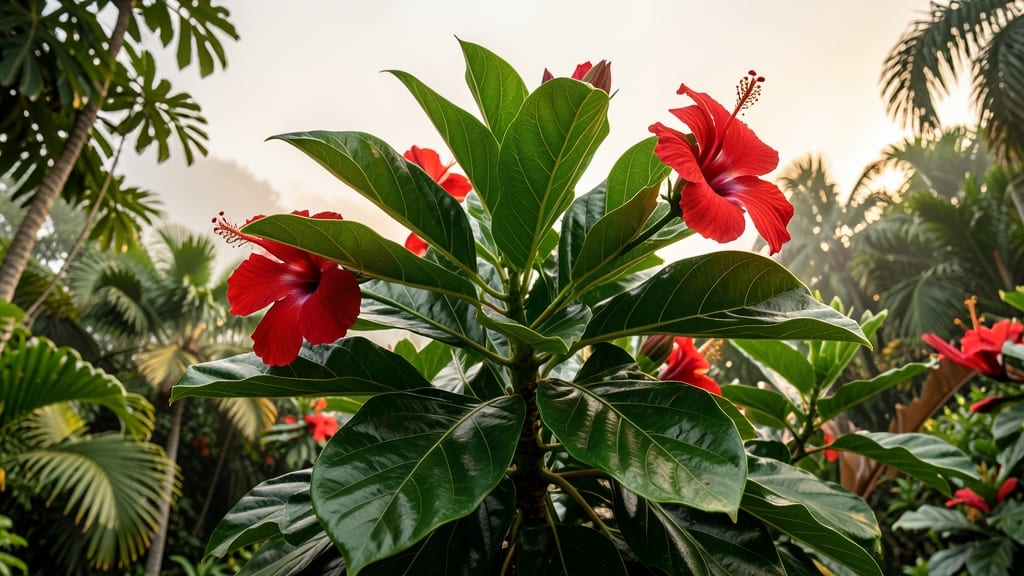 Hibiscus with Giant Leaves