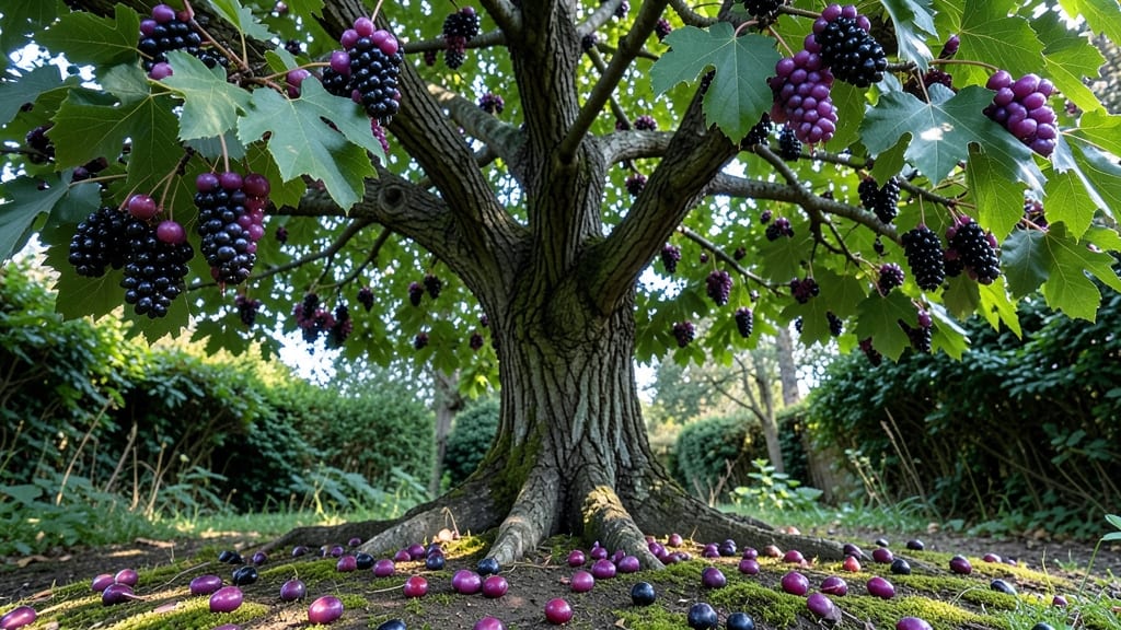 Black Mulberry Trees with Juicy Dark Fruit