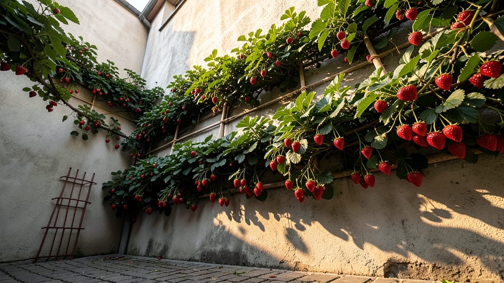 Espaliered Strawberry Tree Hedge