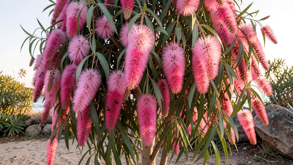 Pink Bottlebrush Tree's Floral Display