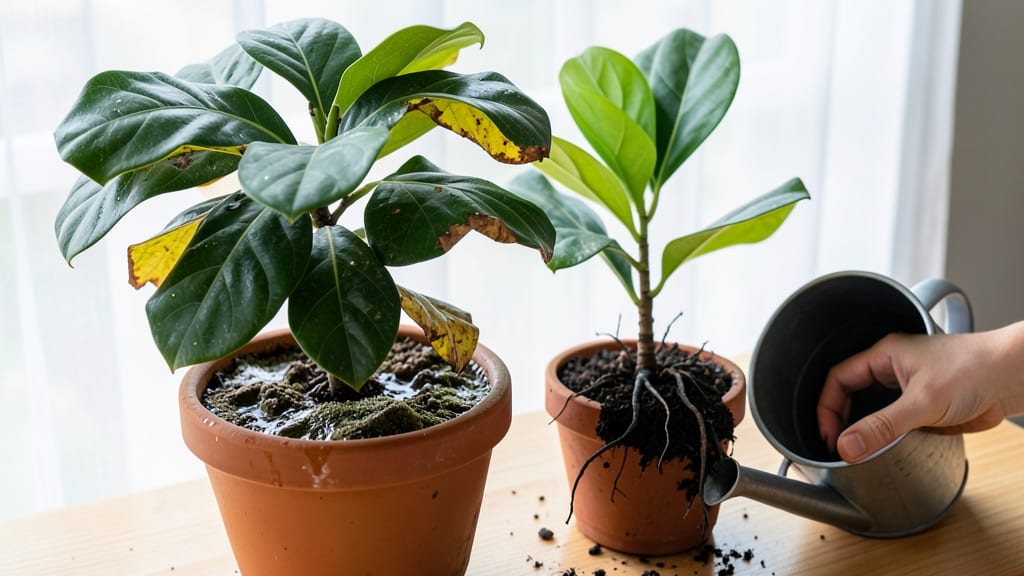 What Overwatered Ficus Trees Look Like: Yellowing Leaves and Mushy Roots Revealed