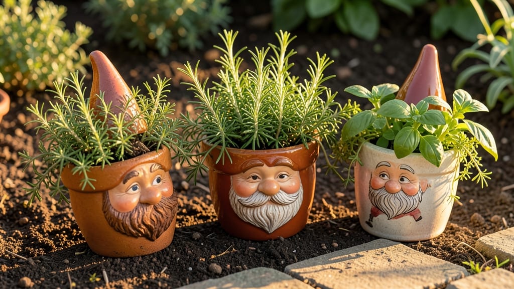 Edible Gnome Tree Planters With Herb Gardens