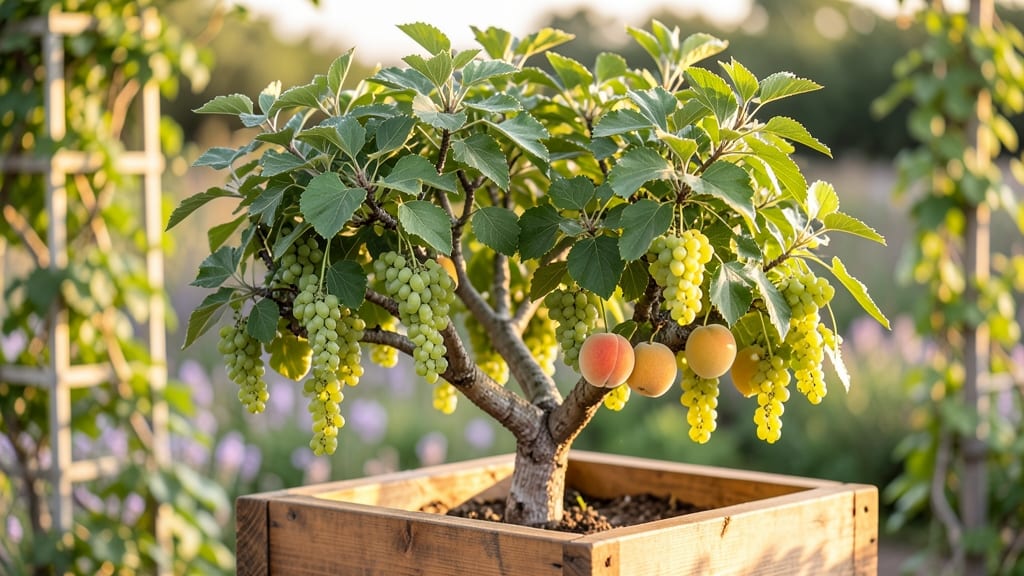 Dwarf Peach-Grape Hybrid Trees